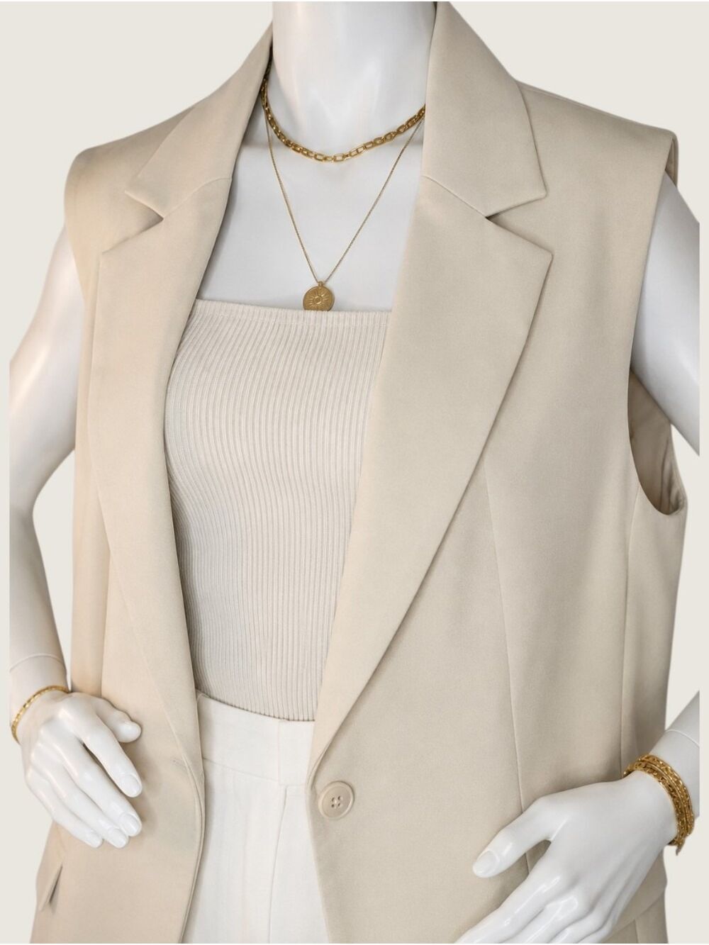 NWT Dex Black Tape Danika Vest Blazer XL Quiet Luxury Capsule Minimalist - Picture 3 of 10